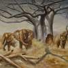 Elephants - Oil On Canvas Paintings - By Future Art, Realism Painting Artist